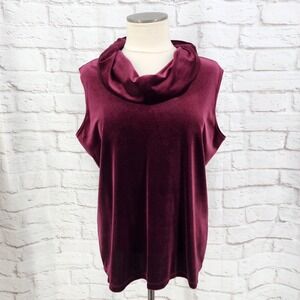 Notations Velvet Top Glam Dark Romance Cowl Drape Neckline Stretch Women Size XL